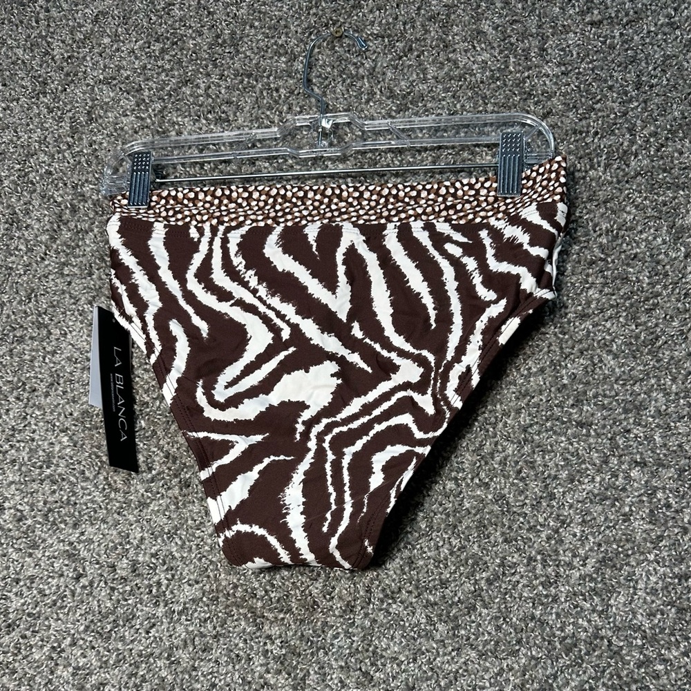 NWT La Blanca V-Front High Waist Bikini Bottom Size 6 - Picture 4 of 7